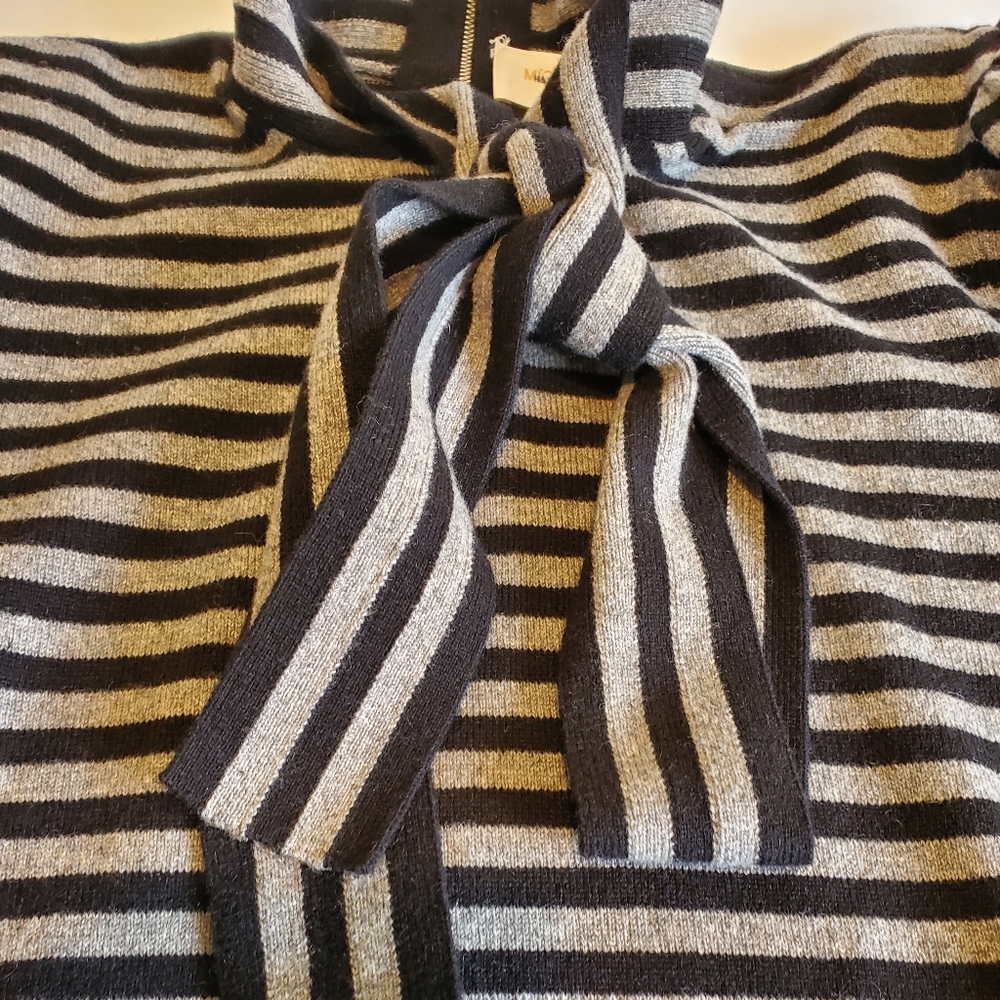 NWT$890 Michael Kors Striped Cashmere Blouse Top Sweater - Picture 7 of 15